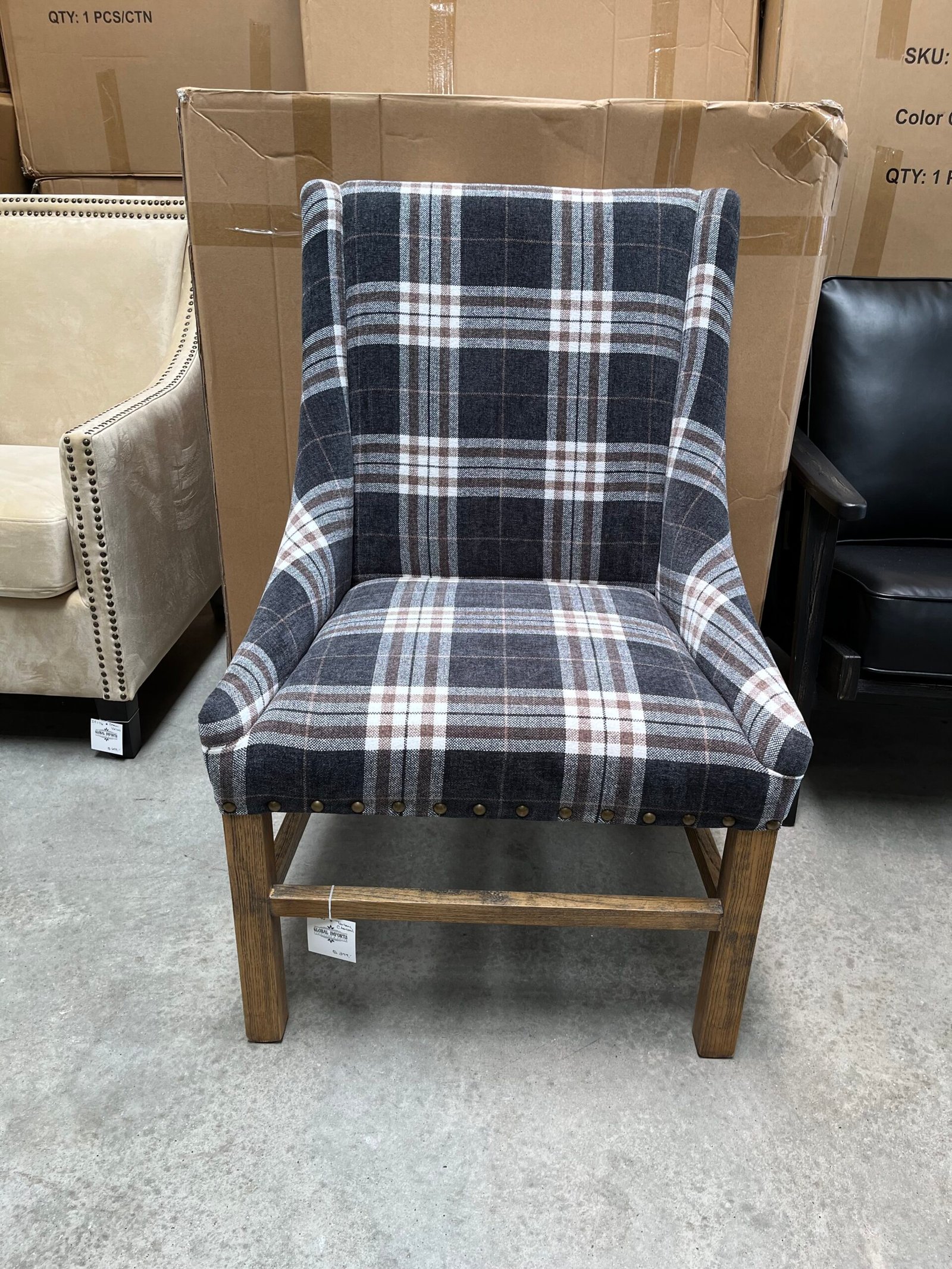 Tartan Charcoal dining chair