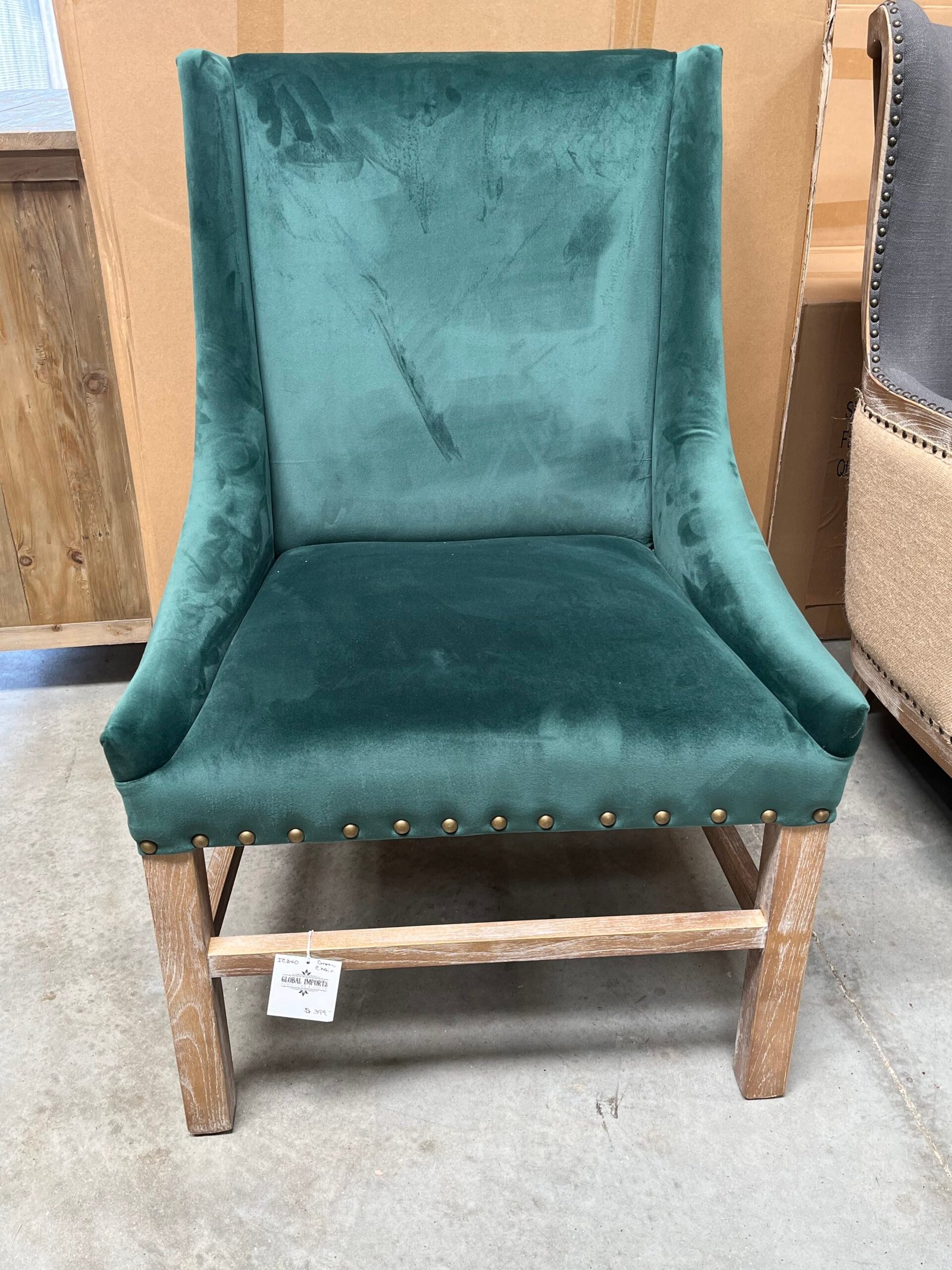 Green Velvet dining chairs