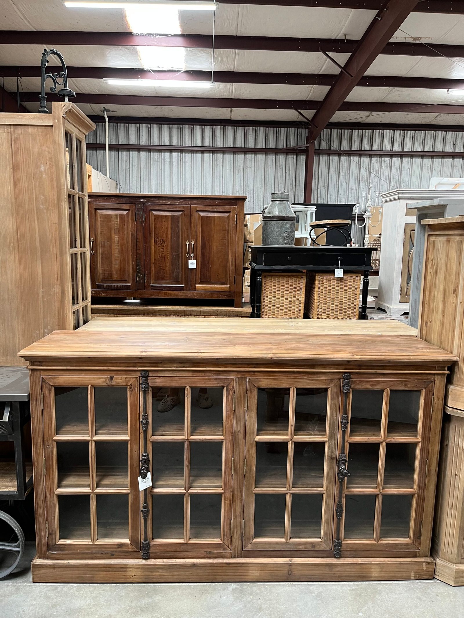 Red Pine Sideboard w/glass