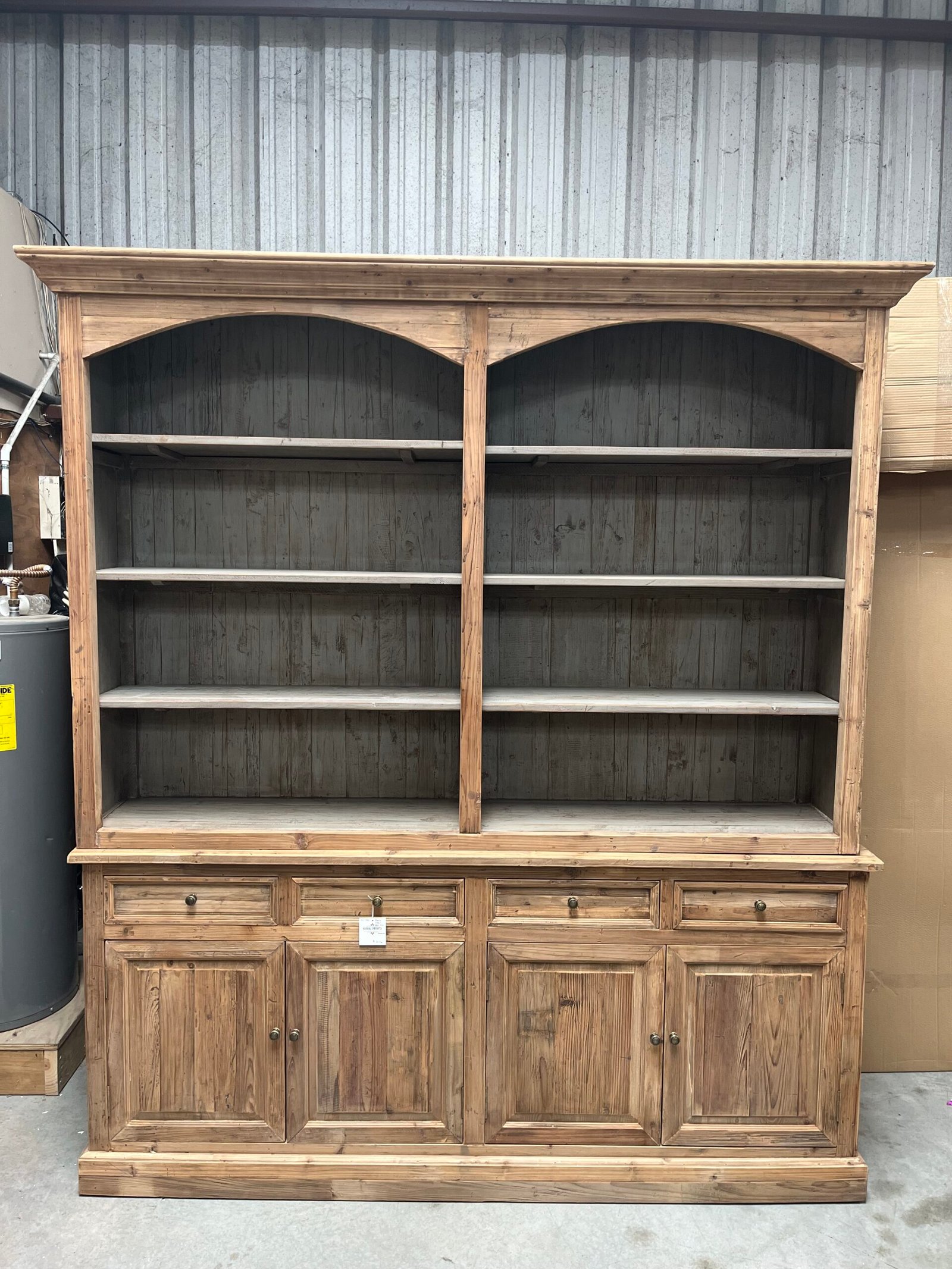 pine open bookcase