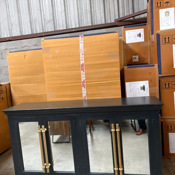 Black Mango sideboard w/mirror and gold hardware