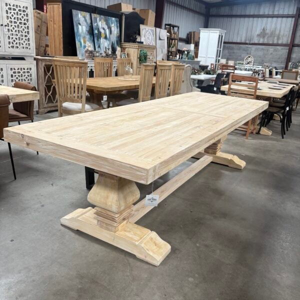 8' WHITE WASH ELM DINING TABLE