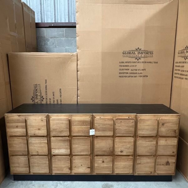 BLACK SIDEBOARD WITH NATURAL DOORS