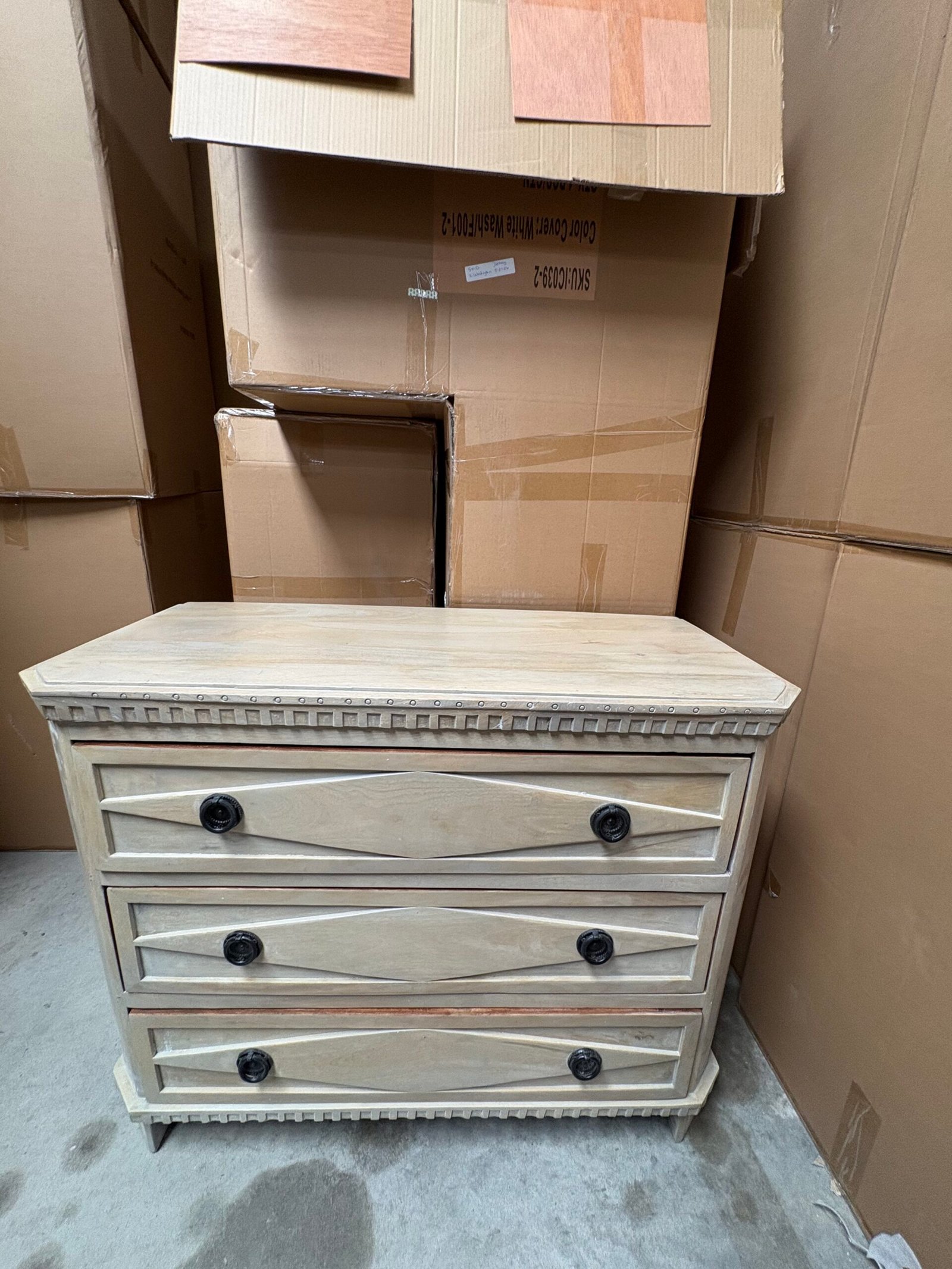 Gray mango 3 drawer chest
