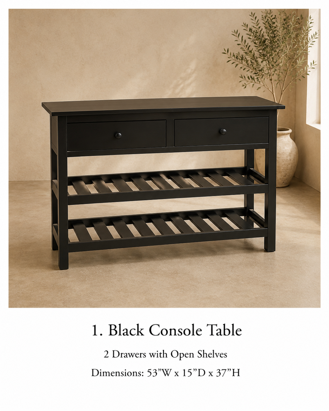 Black Wine Sofa Table