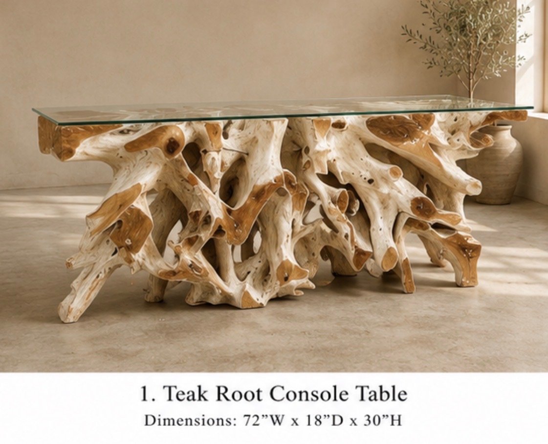 Teak Root Console Natural